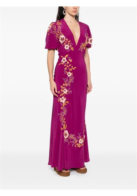 Abito in seta con ricamo a fiori La double j - donna LA DOUBLE J | DRE0891PU01